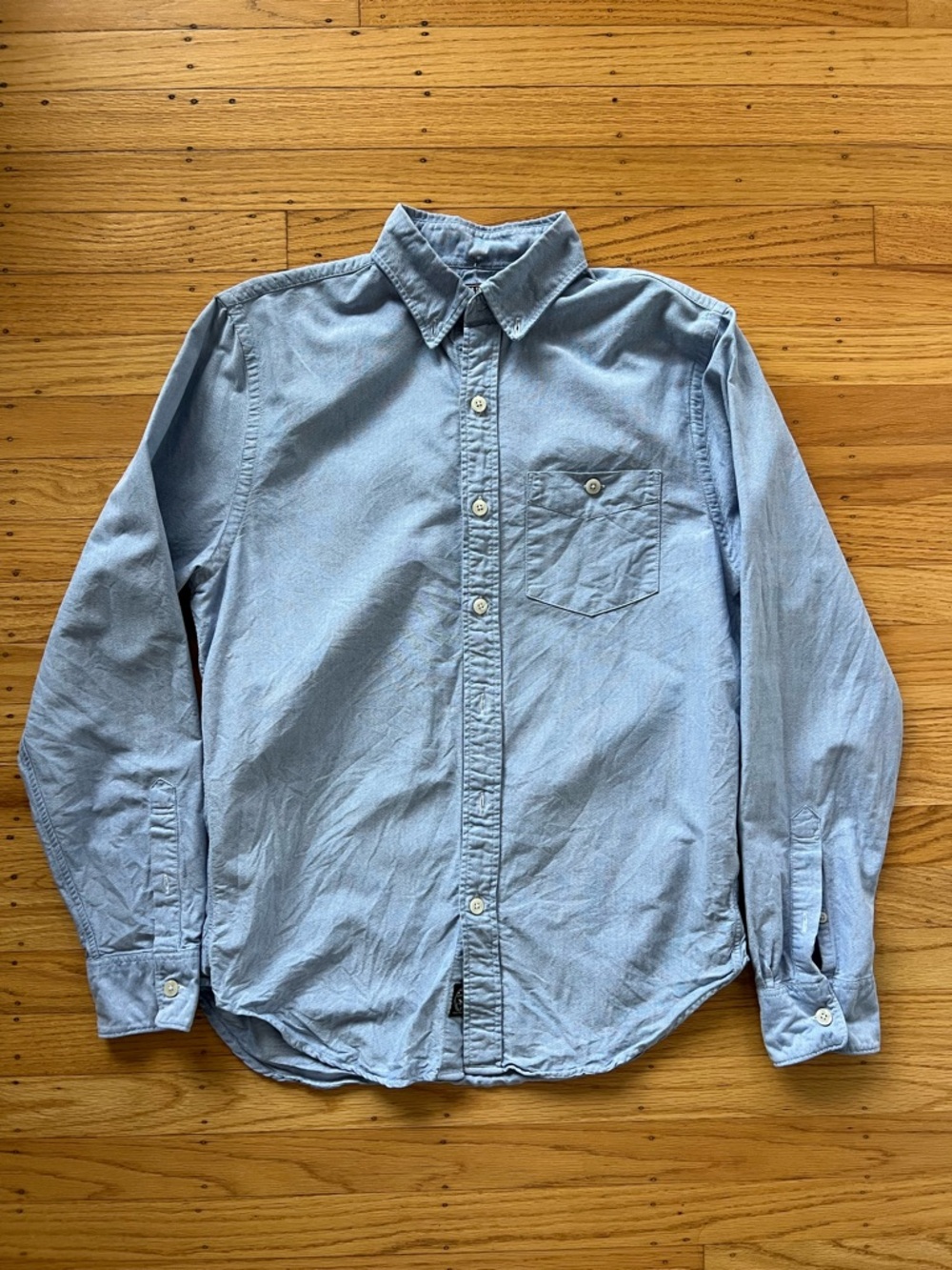 Todd Snyder Blue Men's Small Work Shirt, 100% Cotton Chambray